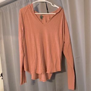 Oversized Pink thin hooded sweater